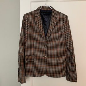 Zara Brown Houndstooth Blazer
